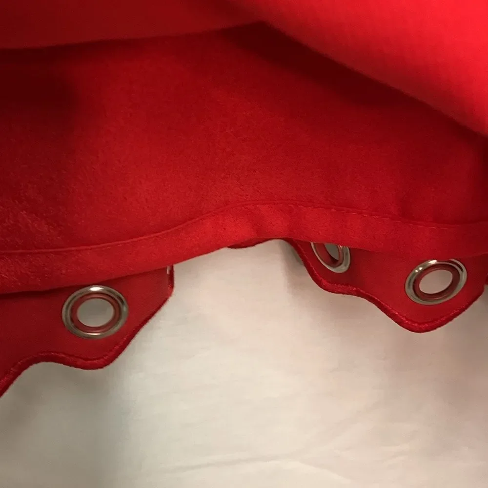 J. Crew Women's Red Scalloped Grommet Detail Sleeveless Short Dress Size 6